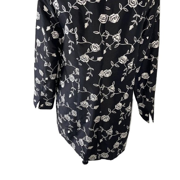 Corso De Roma Exclusivo Vintage Womens Jacket Size XL Black Floral Silk Satin - Picture 12 of 16